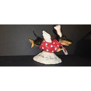 Blue Sky Valentines Dachshund, Winnie Dog, Heather Glodmine 10" Figurine.